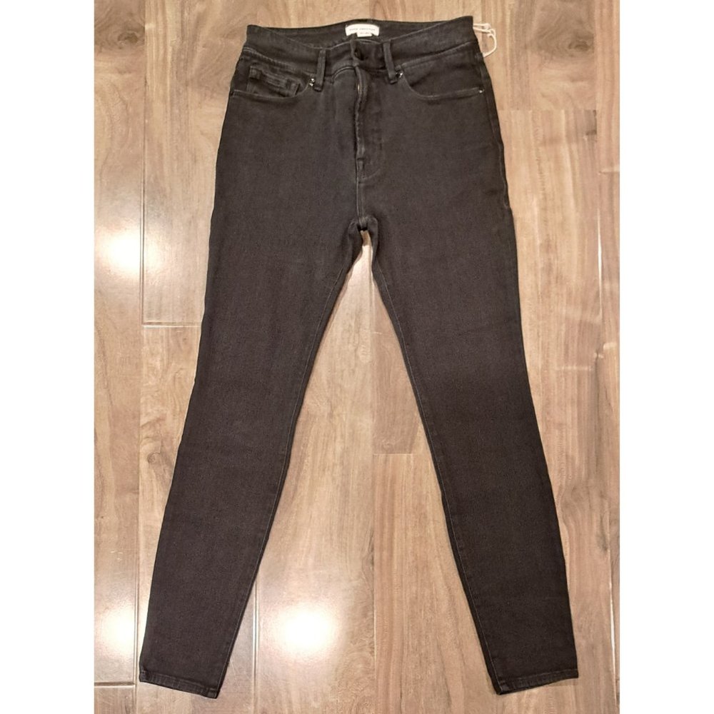 Good American Good Waist Slit Jeans GLSW419T Black210 10 / 30 FITS LIKE 8 - Picture 5 of 7